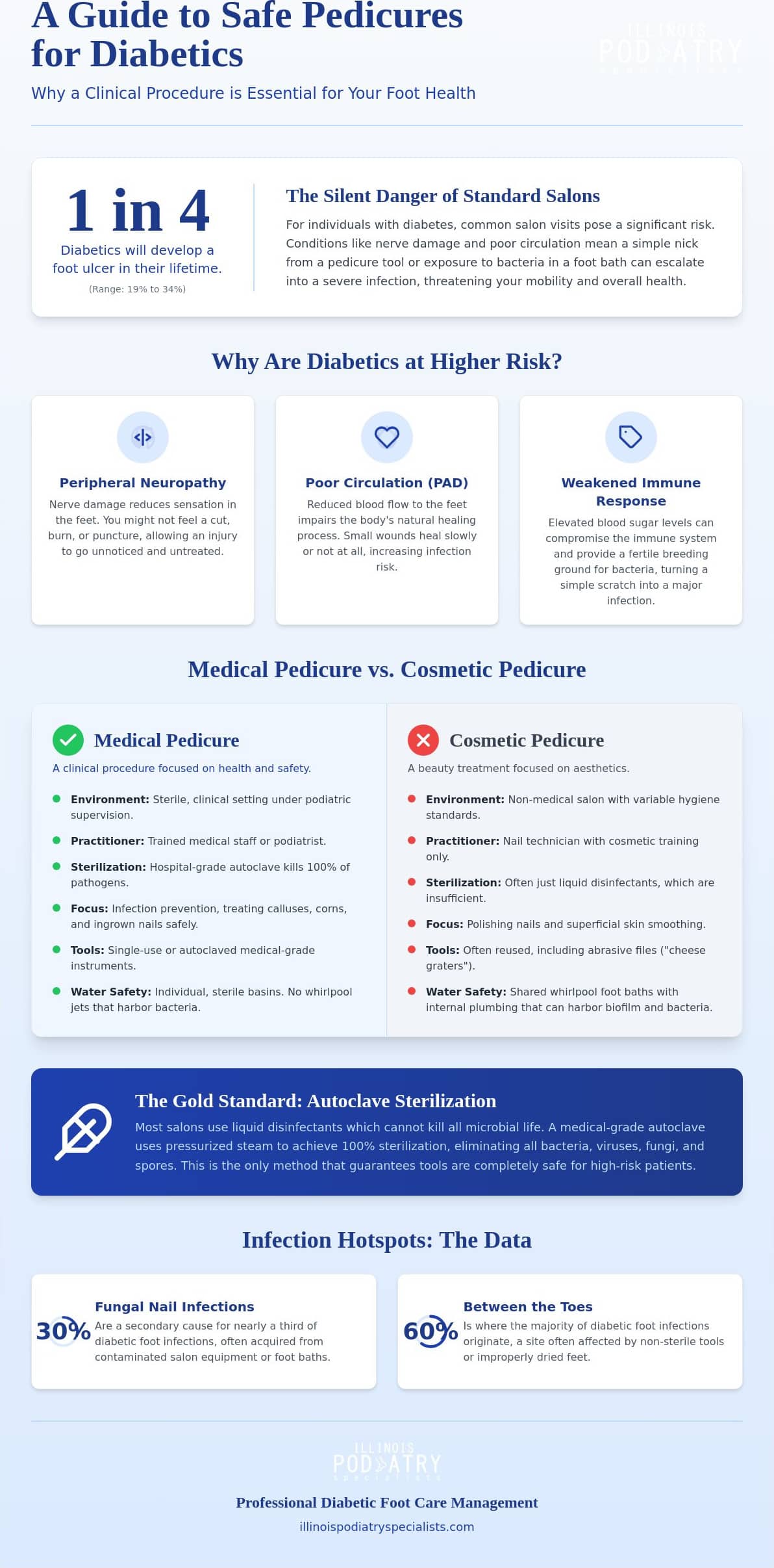 Safe Pedicure for Diabetics: Why a Medical Pedicure is the Only Clinical Choice